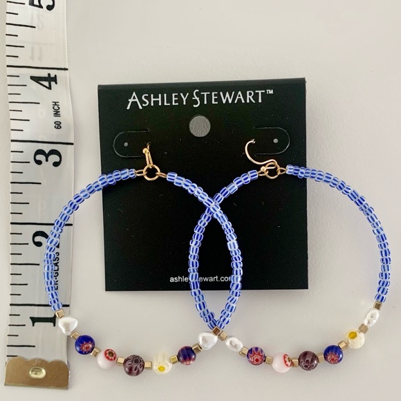 Ashley Stewart Women’s Large Hoop Bead Dangle Earrings - Picture 6 of 6